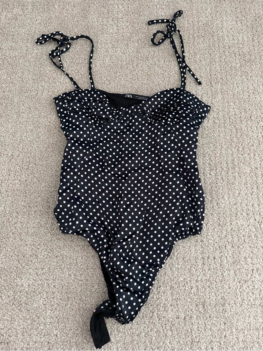 Zara Black Polka Dot Bodysuit